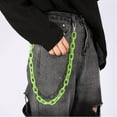 thumbnail image 3 of 1Pc Jeans Cable Chain Belt Grass Green Resin Hip Hop Punk Wallet Chain Belt Alloy Buckle Waist Accessory 640mm Men Women Daily Wear, 3 of 3