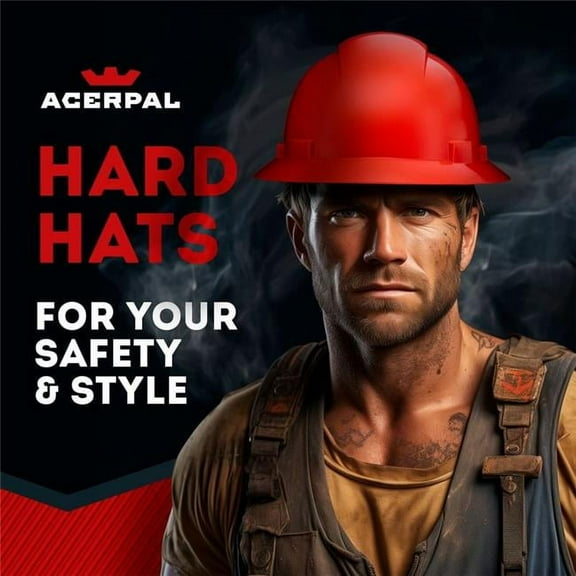 Acerpal 1RD Full Brim Red Non-Vented Hard Hat