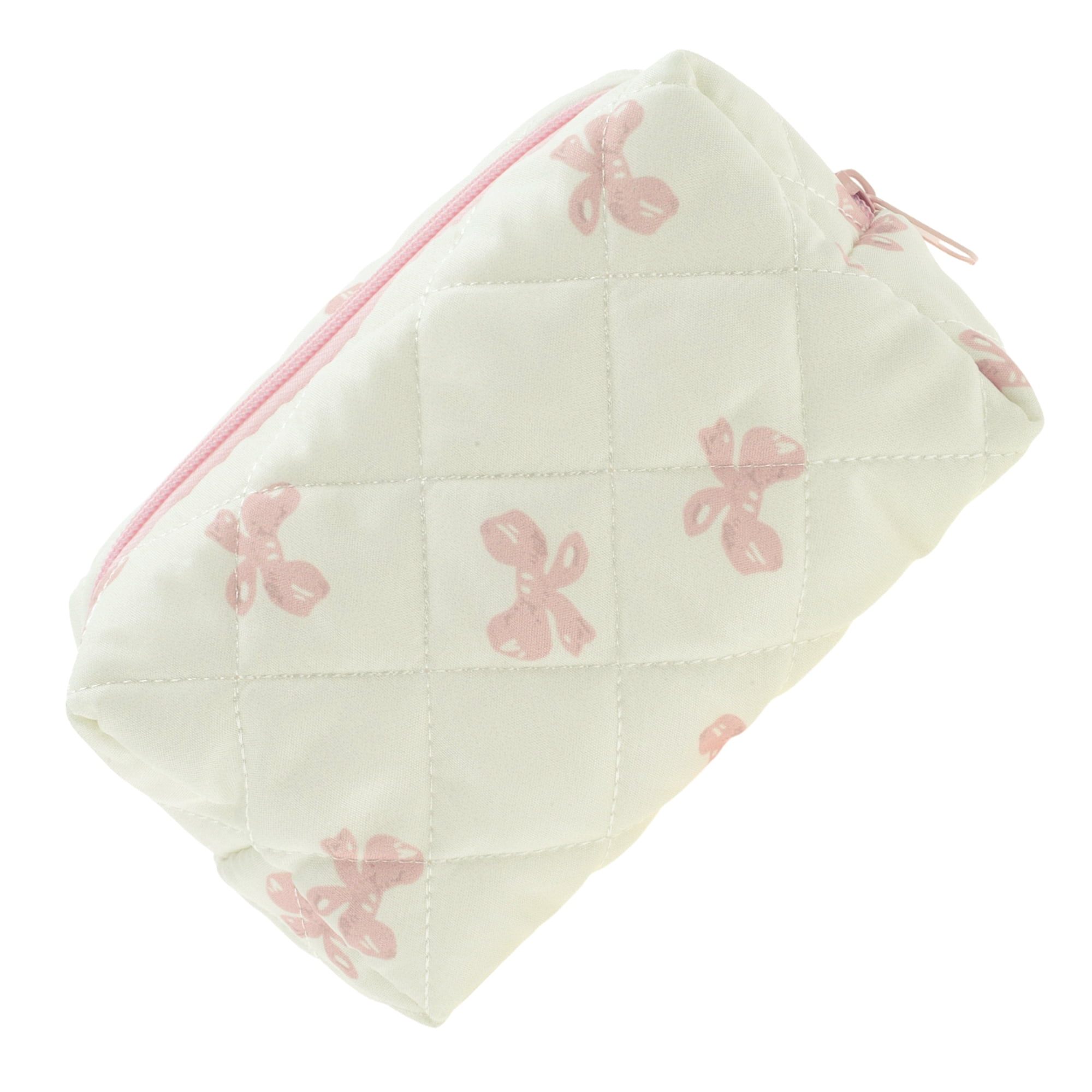 Unique Bargains 1Pc Durable Butterfly Pattern Storage Makeup Bag for Travel Pink Beige