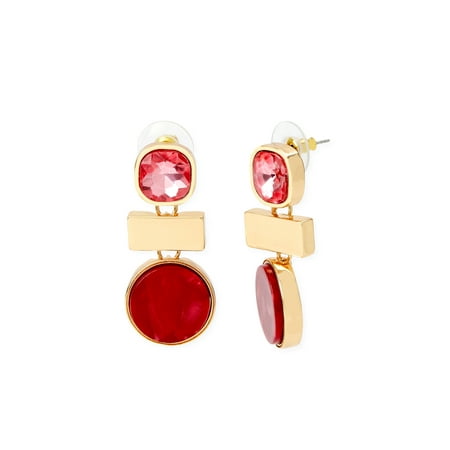 Sofia Jewelry by Sofia Vergara Women’s Pink Stone Drop Earrings