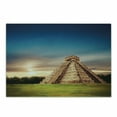 thumbnail image 1 of Travel Cutting Board, Image of Kukulkan Pyramid in Chichen Itza Yucatan Mexico Monument, Decorative Tempered Glass Cutting and Serving Board, in 3 Sizes, by Ambesonne, 1 of 2