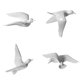 thumbnail image 1 of 4 piezas moda 3D gaviota pájaros tapices de pared resina hogar dormitorio decoración de, 1 of 9