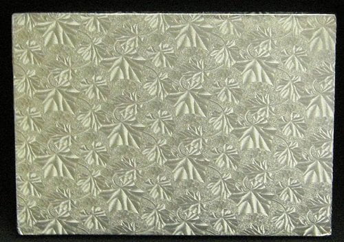 Pack of 5 O'Creme Half Size Rectangular Silver Foil Cake Board 1/2" Thick 