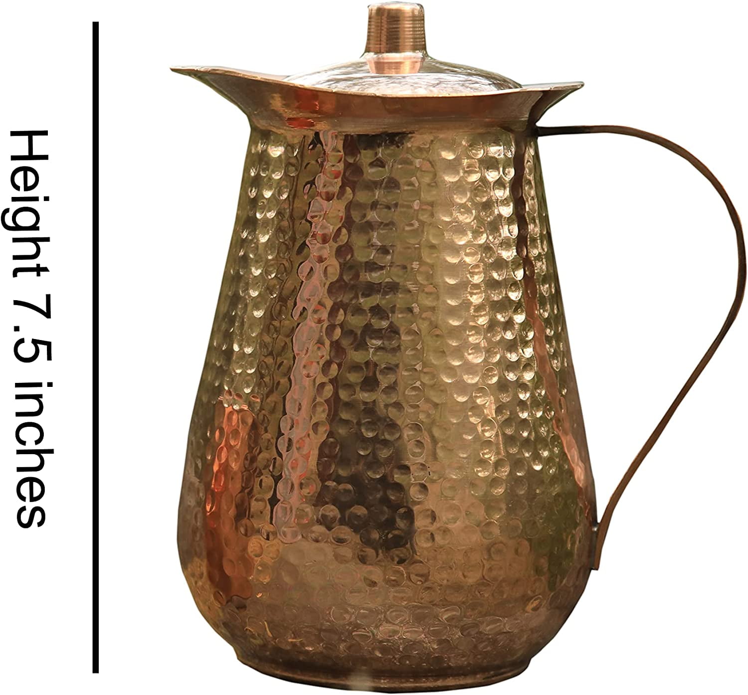 Pure Copper Pitcher Jug for drinking water With Lid Water Carafe 68 OZ Pitchers & Drinking Sets