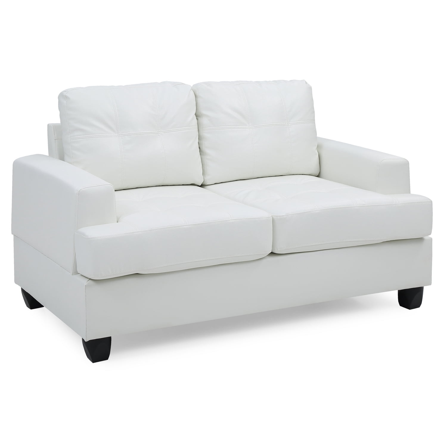 Glory Furniture Sandridge Faux Leather Loveseat in White