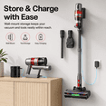 thumbnail image 7 of Cordless Vacuum Cleaner, 600W 50KPa Stick Vacuum for Home Hardwood Floor Carpet Pet Hair, 4-in-1 Lightweight Handheld Vacuum with LED Brush, 60 Min Runtime, Self-Standing, Gray, 7 of 7