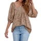 thumbnail image 1 of Minnieouse Blusa de mujer de manga corta, holgada, pulóver, camisa, ropa de verano Prendas para la parte del cuerpo Café M, 1 of 6