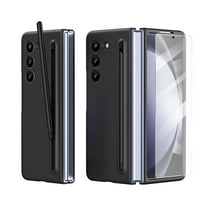 Dteck Slim Silicone Case for Samsung Galaxy Z Fold 7 with S Pen, Built-in Screen Protector Full Body Protective Cover for Galaxy Z Fold 7 2025,Black