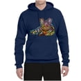 thumbnail image 3 of First We Still Your Heart Then Your Bed | Funny Neon Colorful Cat | Dean Russo Art Animal Lover Unisex Hoodie Sweatshirt, Navy, X-Large, 3 of 6