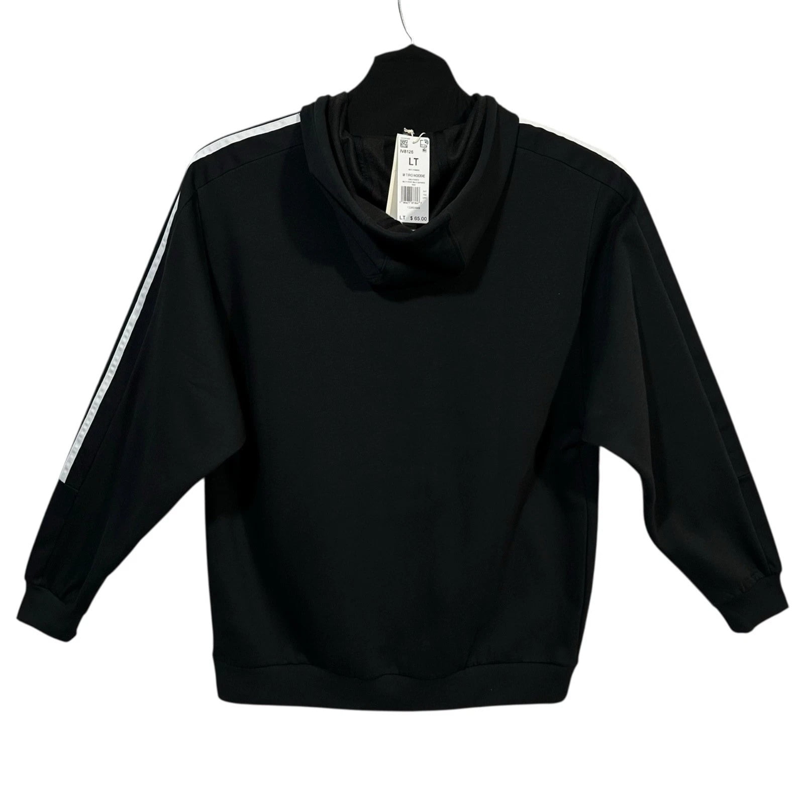 adidas Mens Tiro Hoodie Pullover Athletic Sweatshirt Size Large Tall Black White