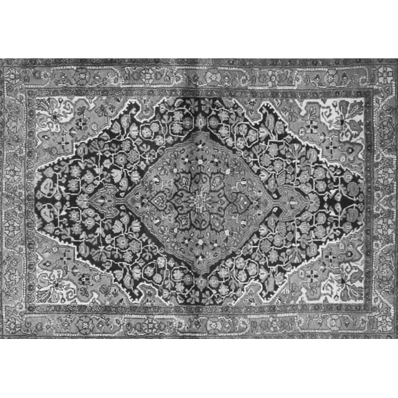 Ahgly Company Indoor Rectangle Medallion Gray Traditional Area Rugs, 3' x 5'