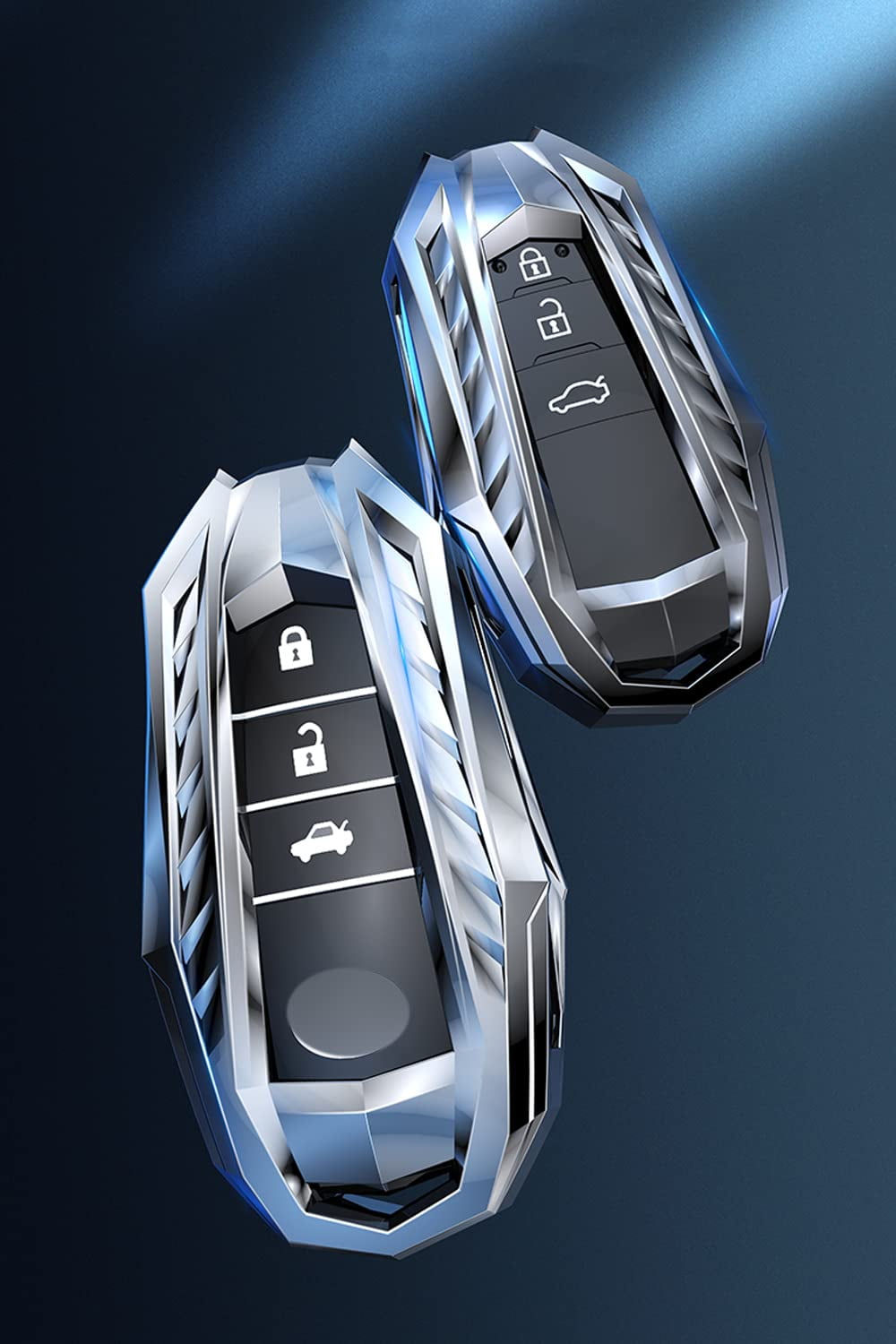 Zinc Alloy Smart Remote Key Fob Cover for Toyota RAV4 Camry Corolla Avalon C-HR Prius GT86 Highlander 2018-2022