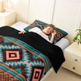 thumbnail image 3 of jejeloiu Boho Tribal Twin Comforter Sets,Aztec Pattern Bedding Set For Boys,Teal Brown Black,Black Reversible,2-Piece,1 Comforter and 1 Pillowcase, 3 of 7
