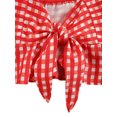 thumbnail image 4 of Mialoley Toddler Girls 2Pcs Summer Outfits, Sleeveless Plaid Print Ruffle Tops + Ripped Denim Shorts Set, 4 of 8