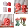 thumbnail image 2 of Valentine's Gift Rose Flower Candle Mold for DIY Candle Gypsum Ornaments Resin Craft Home Decor, 2 of 16