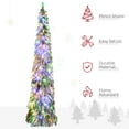 thumbnail image 5 of HOMCOM 7' Downswept Slim Snow Artificial Christmas Tree with LED Lights, 5 of 9