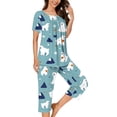 thumbnail image 6 of POROPL Womens Pjs,Cute Print Pajamas Short Sleeve Tops and Capri Pants Sleepwear Loungewear Pajama Sets Size S-3X, 6 of 6