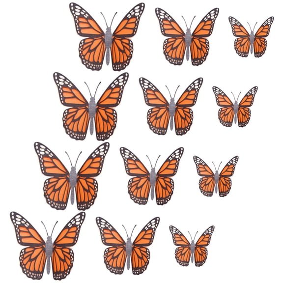 IDEANATEGRATE 12Pcs 3D Butterfly Wall Decals Diy Decals For Home Decor And Parties