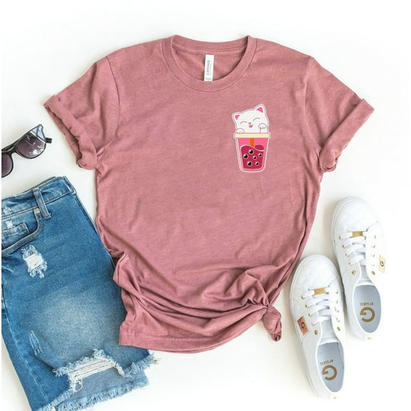 Cat In Boba Tea T-shirt Mom Shirt Lover Gift Lovers Tee Pet Top Mama Animal Shirts Milk Bubble For Koala Racerback