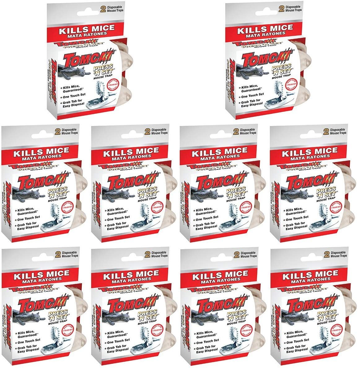 Tomcat Press 'N Set Mouse Trap, 10 Pack
