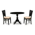 thumbnail image 6 of East West Furniture Dublin 3-piece Wood Dining Set with Slatted Back in Black, 6 of 10
