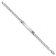 thumbnail image 2 of 14K White Gold bracelet Medical Link, Alert Red 8 in 6 mm 4.5, 2 of 3