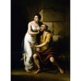thumbnail image 2 of Rembrandt Peale 11x14 Black Ornate Wood Framed Double Matted Museum Art Print Titled: The Roman Daughter (1811), 2 of 5