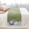 thumbnail image 3 of Bed Runner Scarf for King Size Bed, Sage Green Christmas Beds Scarf Throws for Foot of Bedding, Xmas Balls Pine Needles Snowflakes Decorative Beds Runners for Bedroom Guestroom, 94"x20", 3 of 8