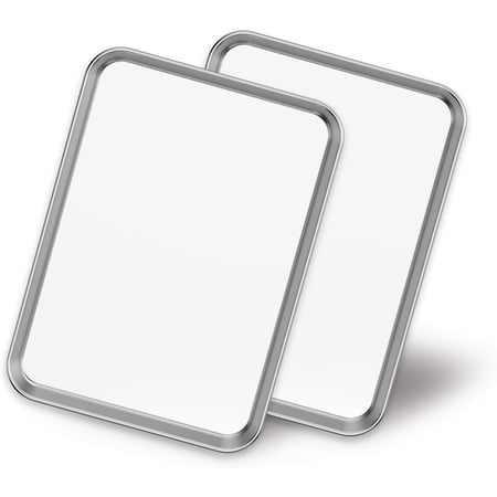 Baking Sheet Set of 2,18 inch Commercial Grade Stainless Steel Baking Pan, Professional Bakeware Oven Tray, Healthy & Non-toxic, Rust Free & Mirror Finish, Easy Clean & Dishwasher Safe