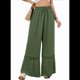thumbnail image 3 of Pantalones Palazzo de Cintura Alta y Pierna para Mujer, Estilo , con Encaje, Holgados, Color Verde , Talla M, 3 of 6