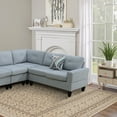 thumbnail image 3 of MAYEERTY Grey Massa Flannel 4-Piece Couch Living Room Sofa Set, 3 of 5