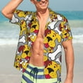 thumbnail image 4 of Uemuo Cute Dog Printed Regular Fit Short Sleeve Casual Hawaiian Shirt for Men,Aloha shirt,Tropical shirt,Floral print shirt,Vacation Beach shirt-Medium, 4 of 9
