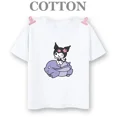 thumbnail image 2 of Camiseta de algodón para niños Kuromi, camiseta informal de verano de manga corta con estampado de anime My Melody Sanrio, regalo kawaii para niños y niñas, 2 of 5