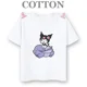 thumbnail image 2 of Camiseta de algodón para niños Kuromi, camiseta informal de verano de manga corta con estampado de anime My Melody Sanrio, regalo kawaii para niños y niñas, 2 of 5