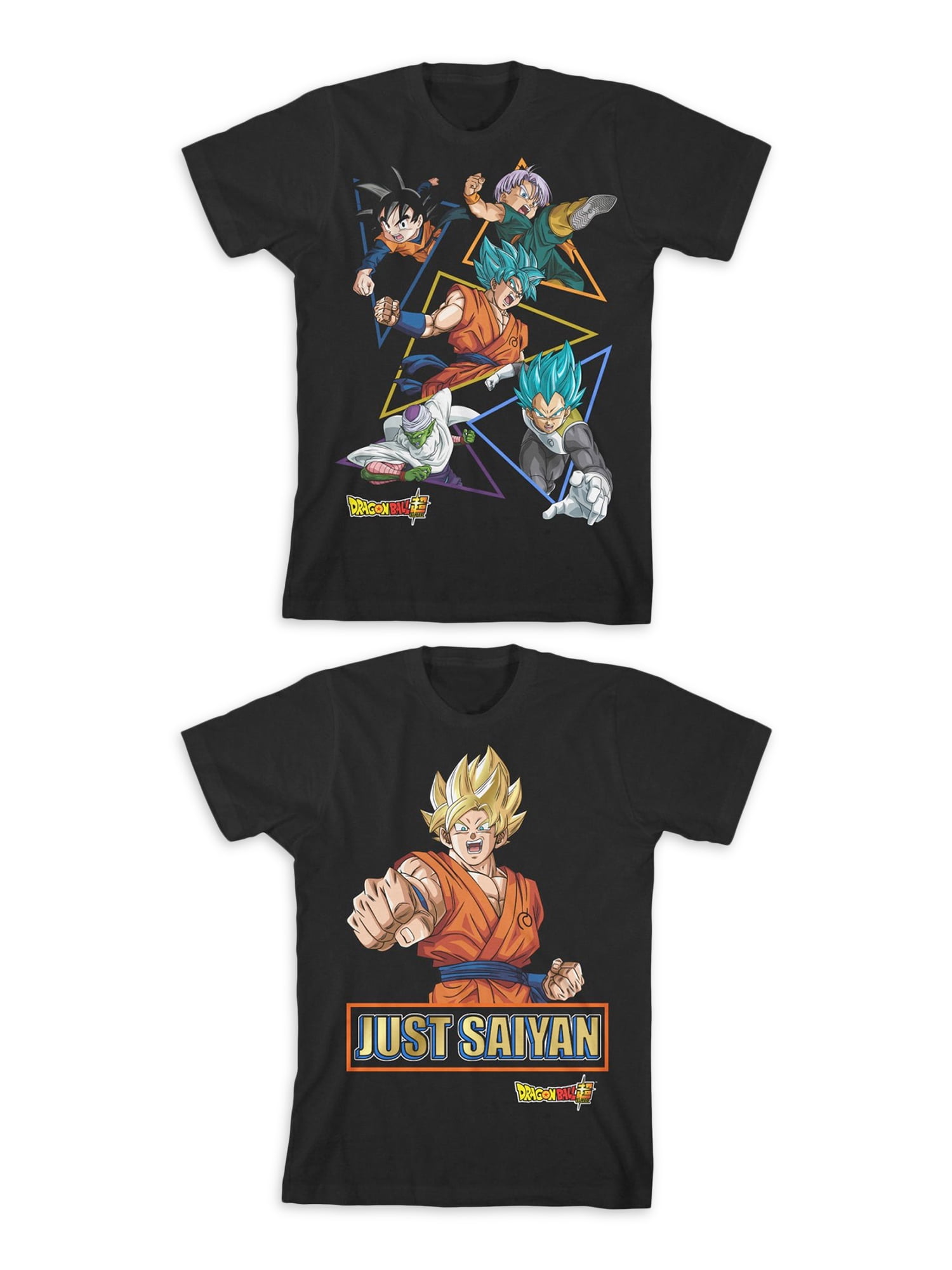 Dragon Ball Z Dragon Ball Z Boys Goku Squad Just Saiyan Graphic T Shirts 2 Pack Sizes 4 18 Walmart Com Walmart Com