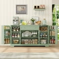 thumbnail image 2 of Homfa 54.3"W Kitchen Sideboard Cabinet with Drawer, 4 Door Buffet Storage Cabinet with Adjustable Shelves, Green, 2 of 7