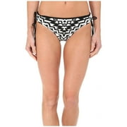 Seafolly Women's Standard Tie Side Hipster Bikini Bottom Swimsuit, Kasbah Black/White, 6 US