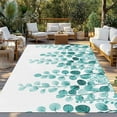 thumbnail image 3 of Fsddascl Turquoise Eucalyptus Leaves Outdoor Rug for Patio/Deck/Porch, Non-Slip Large Area Rug 5 x 8 Ft, Watercolor Floral Leaf Indoor Outdoor Rugs Washable Area Rugs, Reversible Camping Rug Carpet, 3 of 5