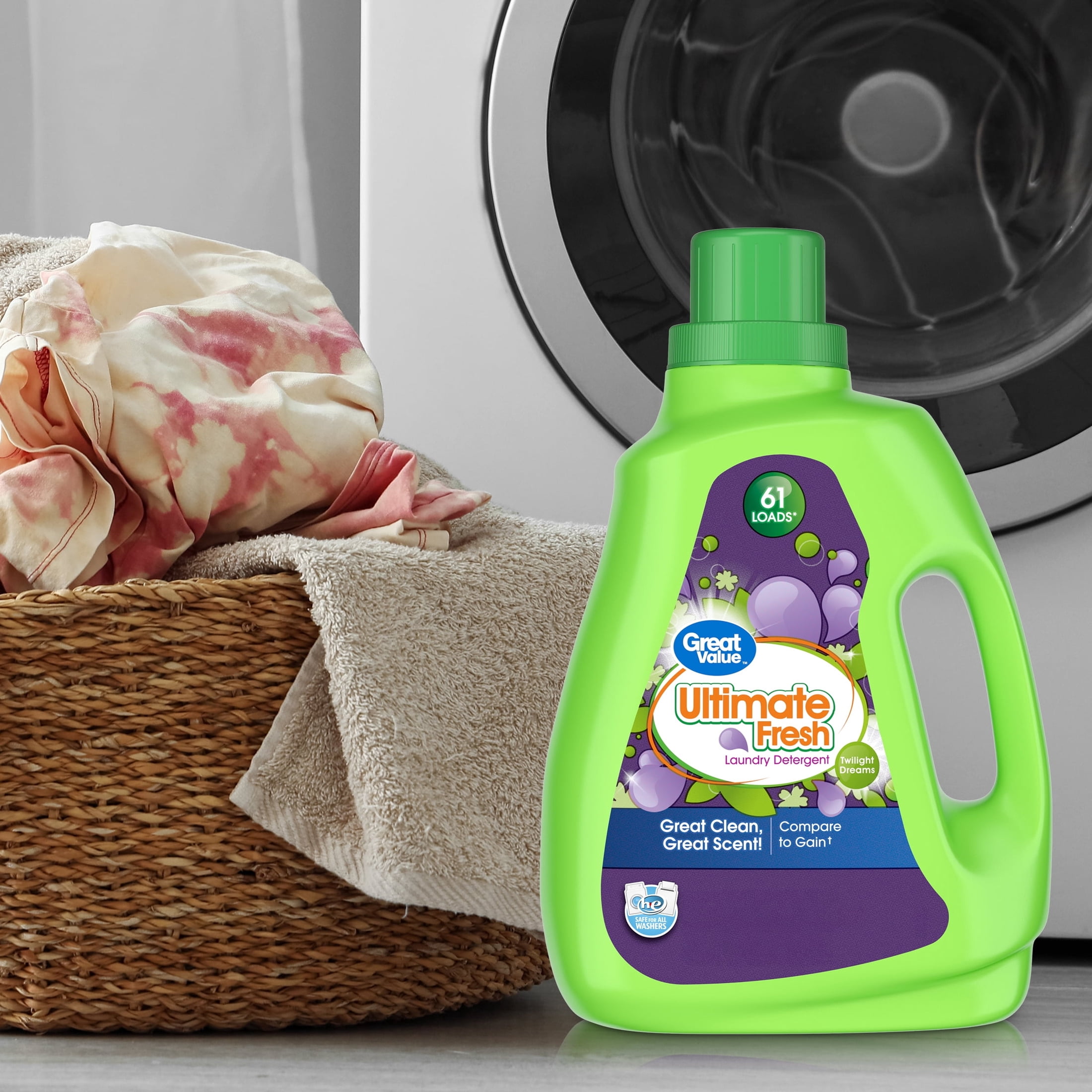 (4 pack) Great Value Ultimate Fresh Laundry Detergent, Twilight Dreams, 88 fl oz, 61 Loads