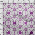 thumbnail image 2 of oneOone Georgette Viscose Purple Fabric Dot|Heart & Hexagon Shape Geometric Craft Projects Decor Fabric Printed By The Yard 42 Inch Wide, 2 of 4