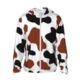 thumbnail image 2 of Uemuo Brown Black Cow Pattern Women's Full Zip UPF 50+ Sun Protection Hoodie Jacket Long Sleeve Sun Shirt Hiking Outdoor Performance with Pockets-X-Large, 2 of 9