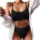 thumbnail image 1 of Bikini de mujer sexy Empalme sólido Traje de baño de dos piezas Traje de baño Conjunto de ropa de playa Fridja  nalpqowj22239, 1 of 8