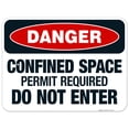 thumbnail image 1 of Danger Confined Space Permit Required Do Not Enter Sign, OSHA Danger Sign, 18x24 Aluminum, 1 of 1