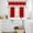Red, variant on Black Vintage Kitchen Curtains Sets for Windows 24 Inch Length, Geometric Stripes Simple Lines Rod Pocket Window Treatments Tier Curtains and Valances Set for Bedroom/Bathroom