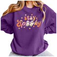thumbnail image 1 of VBARHMQRT Chandails en Molleton for Women Mode Femme Imprimé Manches Longues Col Rond Chandail, 1 of 4