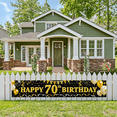 thumbnail image 5 of Glittery Golden Happy 70th Birthday Banner with Balloons Streamers and Stars Background Decoration for Birthday Party Celebrations Photography Props Party Supplies, 5 of 7