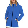 thumbnail image 3 of Duoif Rain Jacket Women, Women's Thin Charge Jacket Overcoat Cardigan Standing Collar Jacket Travel Camping Jackets for Women Sky Blue XL, 3 of 4