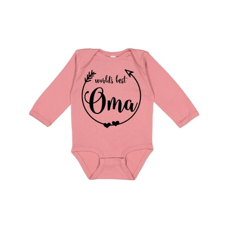 

Inktastic World s Best Oma Girls Long Sleeve Baby Bodysuit