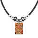 thumbnail image 1 of orange lily camelias arte moderno collar a mano colgante de cuerda de cuero Unbranded M, 1 of 3