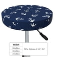 thumbnail image 4 of Kll Nautical Themed Simple Anchors Round Bar Chair Cushion Cover 12 Inch,Bar Stool Protector With Elastic, Soft Washable, 4 of 7